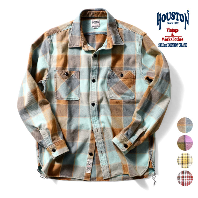 楽天市場】HOUSTON / ヒューストン 40766 SOLID VIYELLA SHIRT