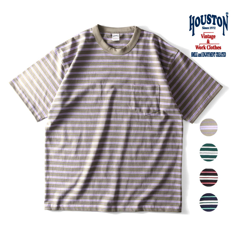 楽天市場】HOUSTON / ヒューストン 22201 MULTI BORDER WIDE POLO S/S 