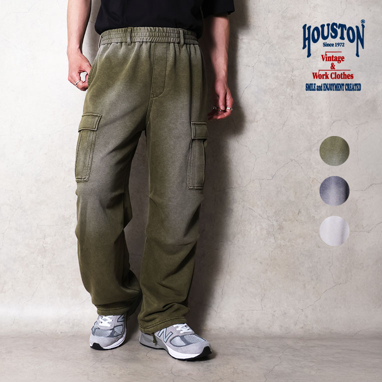 HOUSTON / ヒューストン 10182 FADE BACK PILE EASY CARGO PANTS /フェードバックパイルイージーカーゴパンツ -全3色- スウェット ミリタリー メンズ 大きいサイズ 11.2オンス[10182]｜HOUSTON店 10,982円