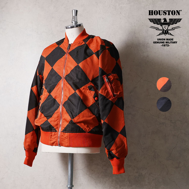 HOUSTON / ヒューストン 51601 GARMENT DYE NYLON LINECREWMAN MA-1 / ガーメントダイナイロンラインクルーマンMA-1 -全2色-
