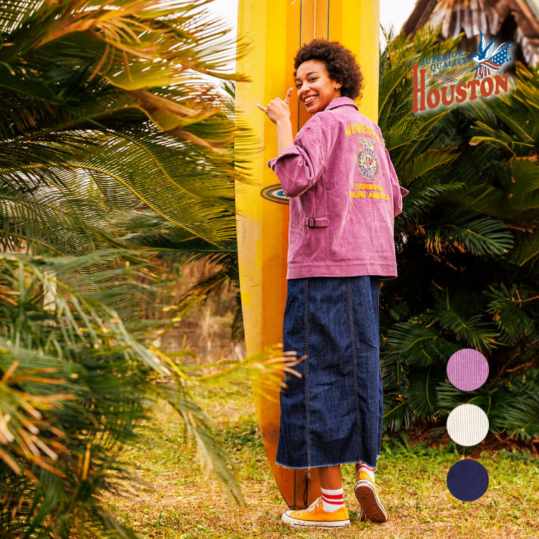 HOUSTON woman / ヒューストン ウーマン 24HL007 FARMERS JACKET / ファーマーズジャケット -全3色- レディース ジャケット 軽アウター コーデュロイ 古着 ワイドシルエット ヴィンテージ [24HL007]｜HOUSTON店