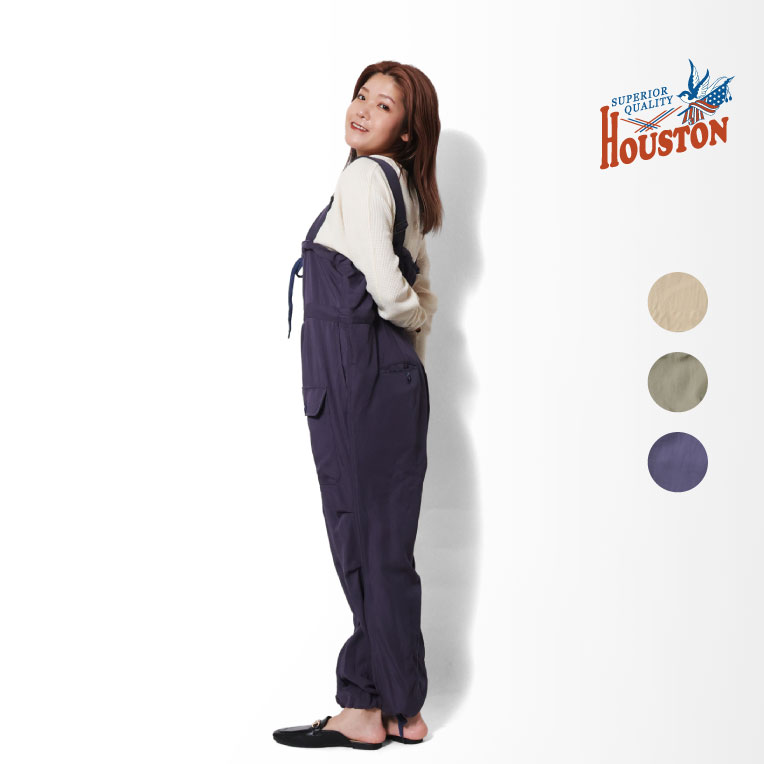 HOUSTON woman / ヒューストン ウーマン 1016W HIGH-RISE JUNGLE TROUSERS / ハイライズジャングルトラウザー -全3色- 無地 2WAY レディース つなぎ サロペット オールインワン アウトドア カジュアル スポーティー [1016W]