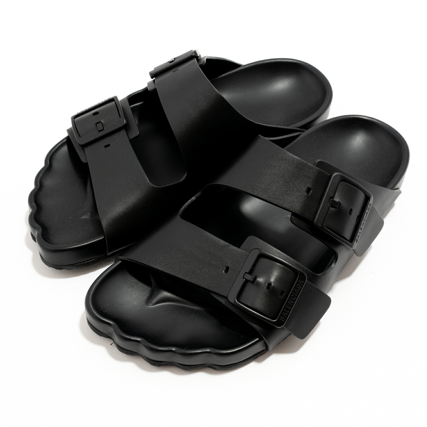 正規店買付【BALENCIAGA】ブラック レザー サンデーサンダル 正規店買付【BALENCIAGA】ブラック レザー サンデーサンダル