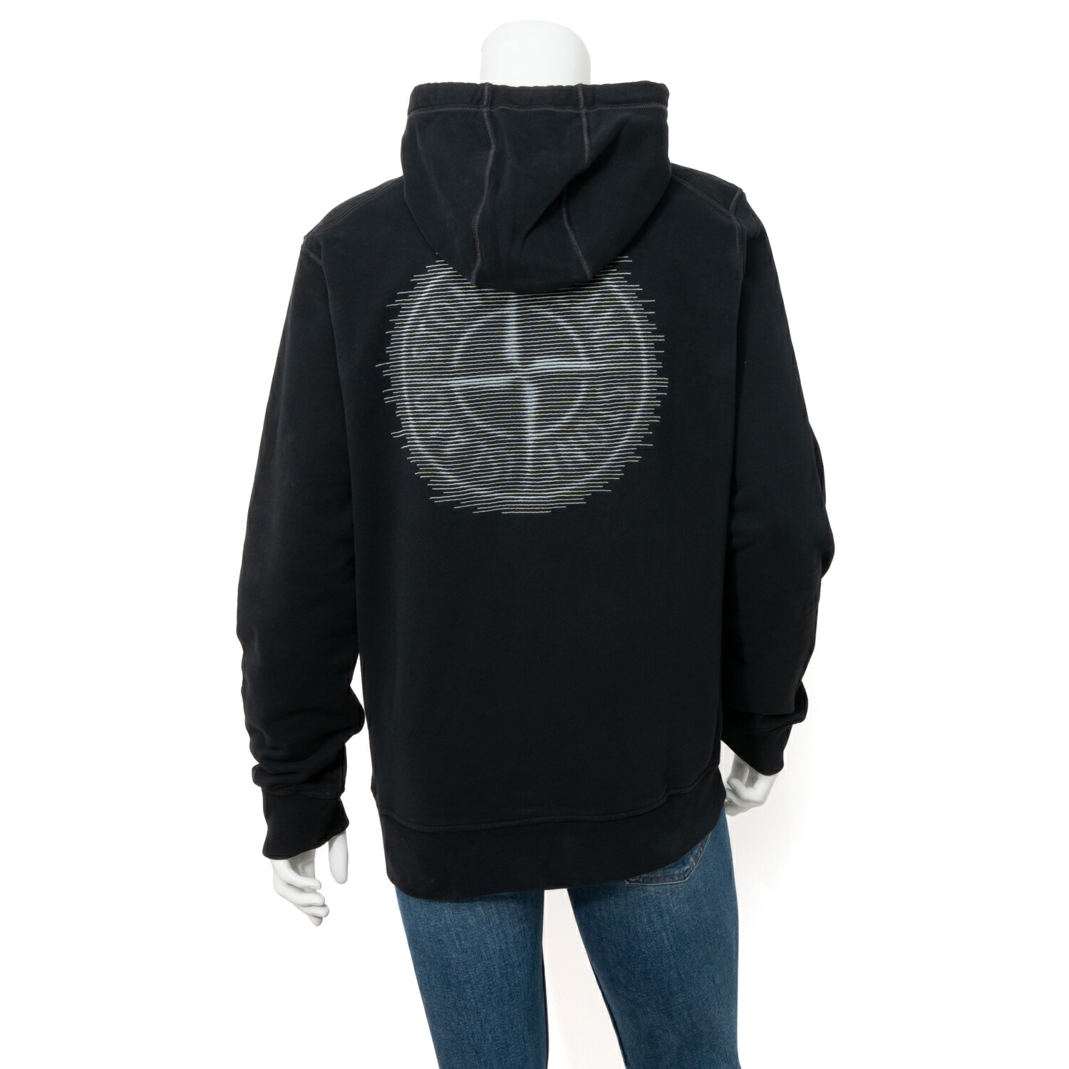 ストーンアイランド　フーディジップアップパーカー　ブラック　S STONE ISLAND ストーンアイランド パーカー メンズ ZIP HOOD