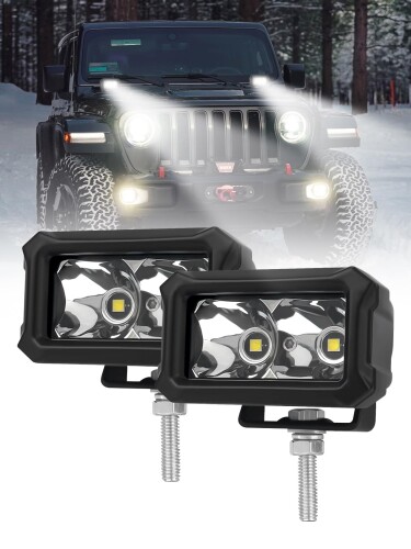 NORTHYUN LED作業灯 20W ホワイト ワークライト 角形 角度調整可能 12V/24V対応 IP68 防水 防塵 バイク オフロード SUV ATV ピックアップ 自動車 作業車 トラック用 2個セット