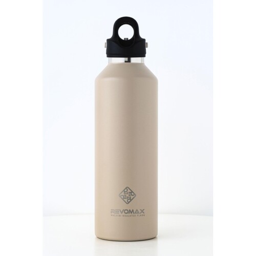 32oz 950ml 炭酸対応 約1リットル ステンレスボトル 18時間保温 36時間保冷 真空断熱 水筒 ギフト レボマックス (Sand Beige)