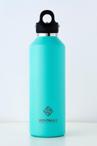 32oz 950ml 炭酸対応 約1リットル ステンレスボトル 18時間保温 36時間保冷 真空断熱 水筒 ギフト レボマックス (Turquoise Blue)