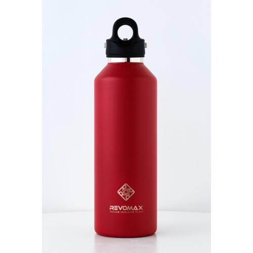 32oz 950ml 炭酸対応 約1リットル ステンレスボトル 18時間保温 36時間保冷 真空断熱 水筒 ギフト レボマックス (Fire Red)