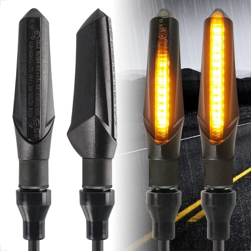 Evermotor バイク ウインカー 流れるウインカー led ウインカー バイク eバイク 車検 12V 汎用 防水 アンバー 高輝度 前後左右通用 4個セット