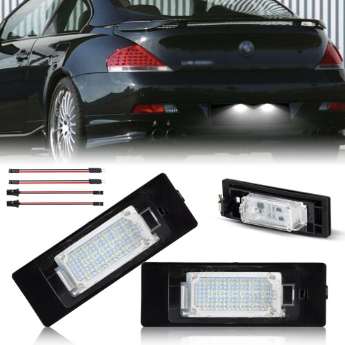 POPMOTORZ BMW用 LEDライセンスランプ E81 E87 E63 E64 E89 Z4 F20 F21 ナンバー灯 ナンバープレートライト 6500K ユニット 激白ホワイト