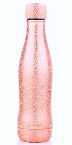 GLACIAL 水筒 400ml 炭酸対応 真空断熱 ステンレスボトル 保温 保冷 高性能 北欧デザイン ギフト対応 ゴールデンローズ