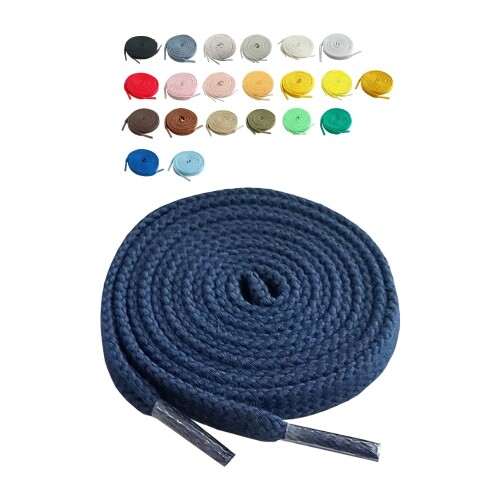 スニーカー シューレース 靴ひも 石目平 90-200cm 豊富なカラーバリエーション幅6mm9mm 6-10穴以上対応 しっかりとした石目織靴 日本製画像