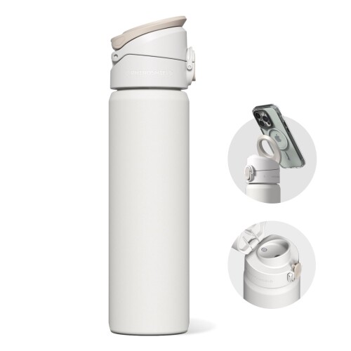 RHINOSHIELD (ライノシールド) AquaStand マグネットボトル 700ml | 保温保冷 丸口 直飲み ステンレス製水筒 ウォーターボトル MagSafe対応ハンドル付 スポーツボトル 角度調節可能な三脚 スマホス