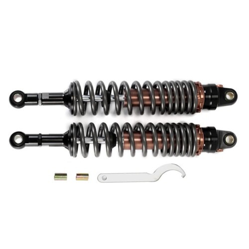 Hegeiisy ユニバーサルATVクワッドダート用 8mmスプリングオートバイ用ショックアブソーバーリアサスペンションZRX1100 ZRX1200 GSX1400 (440mm, 茶色)