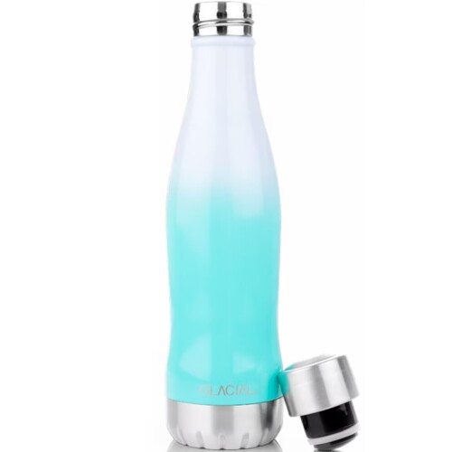 GLACIAL 水筒 400ml 炭酸対応 真空断熱 ステンレスボトル 保温 保冷 高性能 北欧デザイン ギフト対応 バブルミント