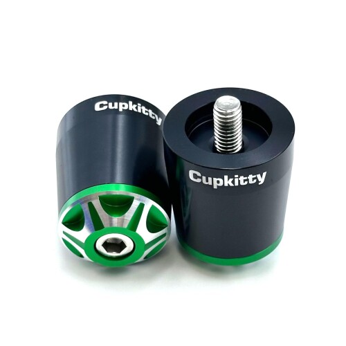 Cupkitty ハンドルバーエンド ニンジャ400 zx4r zx4rr エリミネーター/SE(24) Z900RS に適合 バイク用 ウルトラヘビーバーエンド (グリーン)