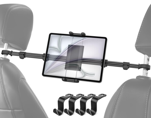 Dosvsi タブレットホルダー ヘッドレスト 車載ホルダー iPadとスマホホルダー車 後部座席取付 360度回転 自由調節 取り付け簡単 拡張バージョン 83cm伸縮アーム カータブレットスタンド 日