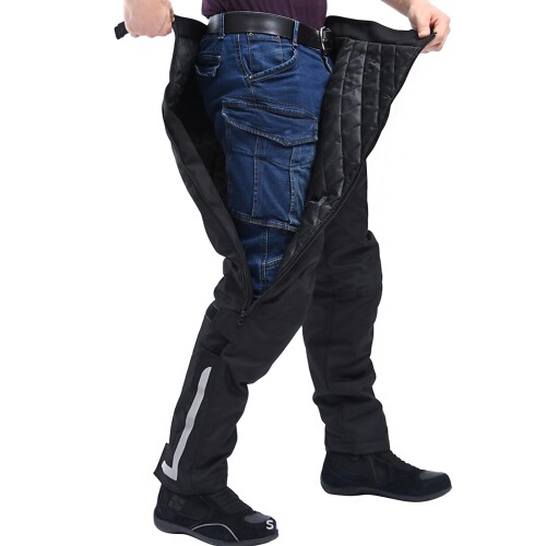 RENHE バイク オーバーパンツ 冬用 バイクパンツ メンズ ライディングパンツ 防寒 ライダースパンツ プロテクター付き スノーボードパンツ 防寒保温 防風防水 ブラック Sサイズ