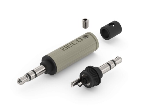 aeco TRS Plug 3.5mm Stereo AT3-1331R, 1pcs/1set, Rhodium Plating, Vacuum bag