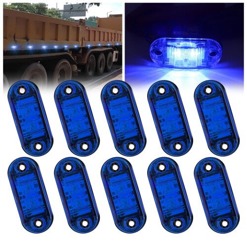 Ygmylandbb マーカーランプ トラック用品 led サイドマーカー ２LED 車幅灯 路肩灯 リアサイドライト 高輝度 12V/24V 防水 軽トラ/バス/トラック/トレーラー適用 10個セット