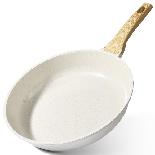 GiPP セラミックコーティング フライパン 28cm IH・ガス火対応 フッ素不使用 焦げ付かないフライパン 耐熱ハンドル付き 体に害のない お手入れ簡単 食洗機対応 PFOA PFOS PTFE フリーホワイト