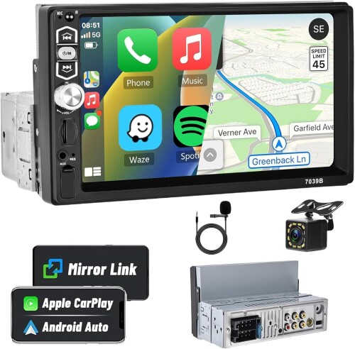 楽天市場】オーディオ1 Din 7 インチ タッチスクリーン CarPlay