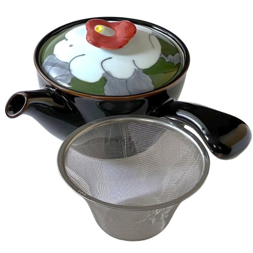 風景ドットコム 波佐見焼 急須 仙右エ門窯 黒釉濃椿 カップアミ 400ml 日本製