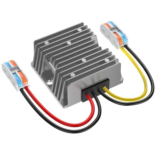 DCDC コンバーター 24v 12v 変換 15A 180W DCDC降圧コンバーター、24v 12v変換用端子ブロック付き、カートLEDライトトラック車両ボート太陽光発電システム対応（DC 15-40V入力対応）
