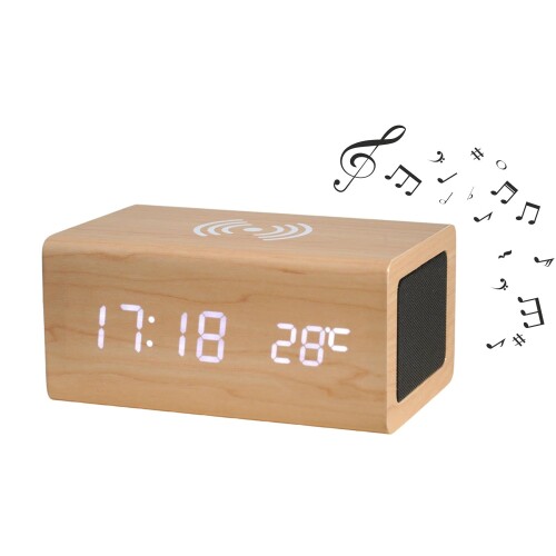 WOOD SHOW めざまし時辰儀 置き時計 bluetooth5.0金棒引き スマホ申し受ける 付き添い人 今めかしい デジタル 卓上時辰儀 qi 無線電話申し受ける時辰儀 室内装飾時辰儀 分かりやすい 肌理調 多役立つこと時辰儀 体温計 USB給電 プレ
