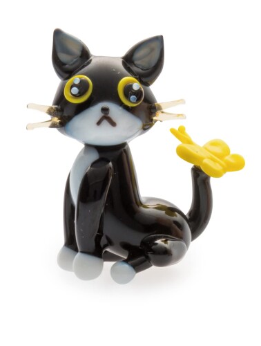 楽天市場】ベネチアンガラス ぶち猫 オーナメント 置物 ねそべり猫