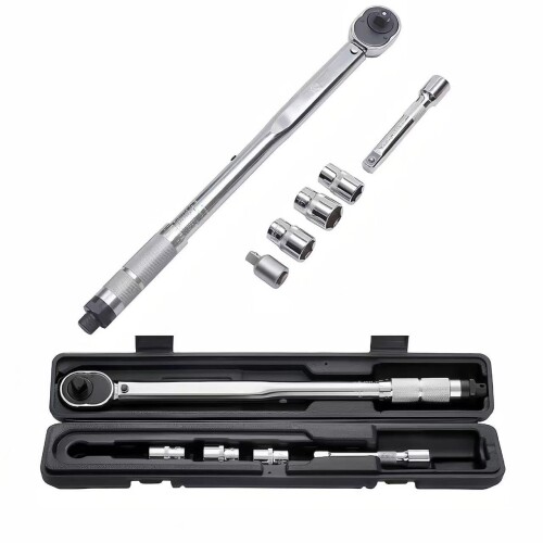 STEELMIGHT トルクレンチ 28-210N.m 車 タイヤ交換 差込角12.7mm(1/2インチ) ラチェット 17/19/21mmソケット 1/2インチエクステンションバー125mm 1/2→3/8 変換アダプター 精度±4% 収納ケース付