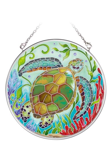 楽天市場】ステンドグラス 吊り型 かめ Turtle Friends MC カメ 亀 海
