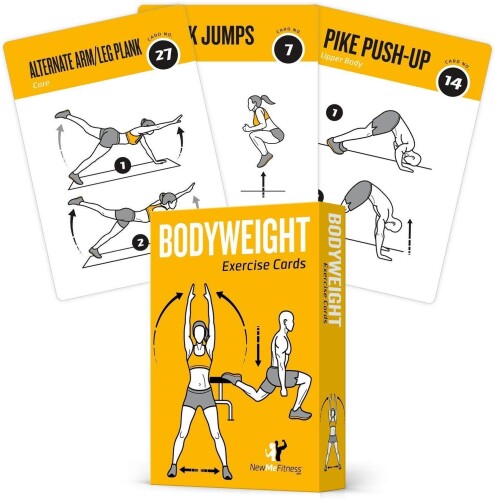 (8.9cm x 13cm , Vol 1) - Bodyweight Exercise Cards Home Gym Workout Personal Trainer Fitness Programme Guide Tones Core Ab Legs Glutes Chest Bicepts Total Upper Body Workouts Callisthenics Training Routine画像