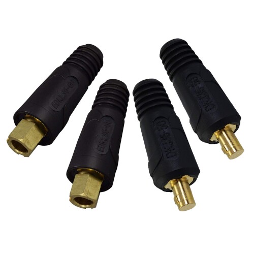 RIVERWELD 溶接ケーブルジョイントクイックコネクタペアDINSEスタイル200Amp-300Amp（＃4-＃1）35-50 SQ-MM 2セット