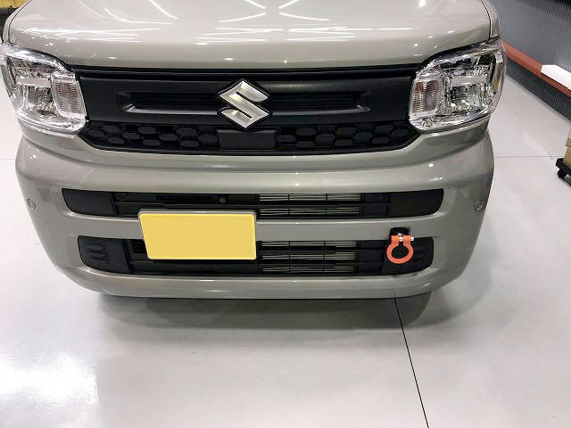 [牽引フック]MK54S,MK94S スペーシア_R5/11～(フロント)用レーシングフック(可倒タイプ)