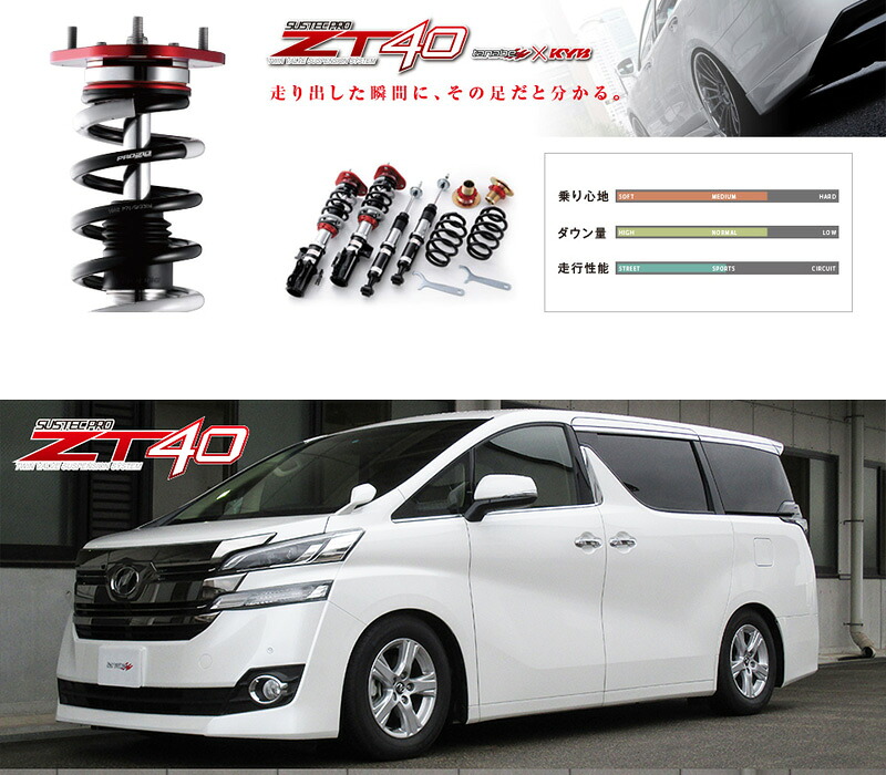 [tanabe×SUSTEC PRO ZT40]AGH35W アルファード(4WD_2500 NA_H27/1～R5/6)用車高調キット[ZT40AGH30WK]