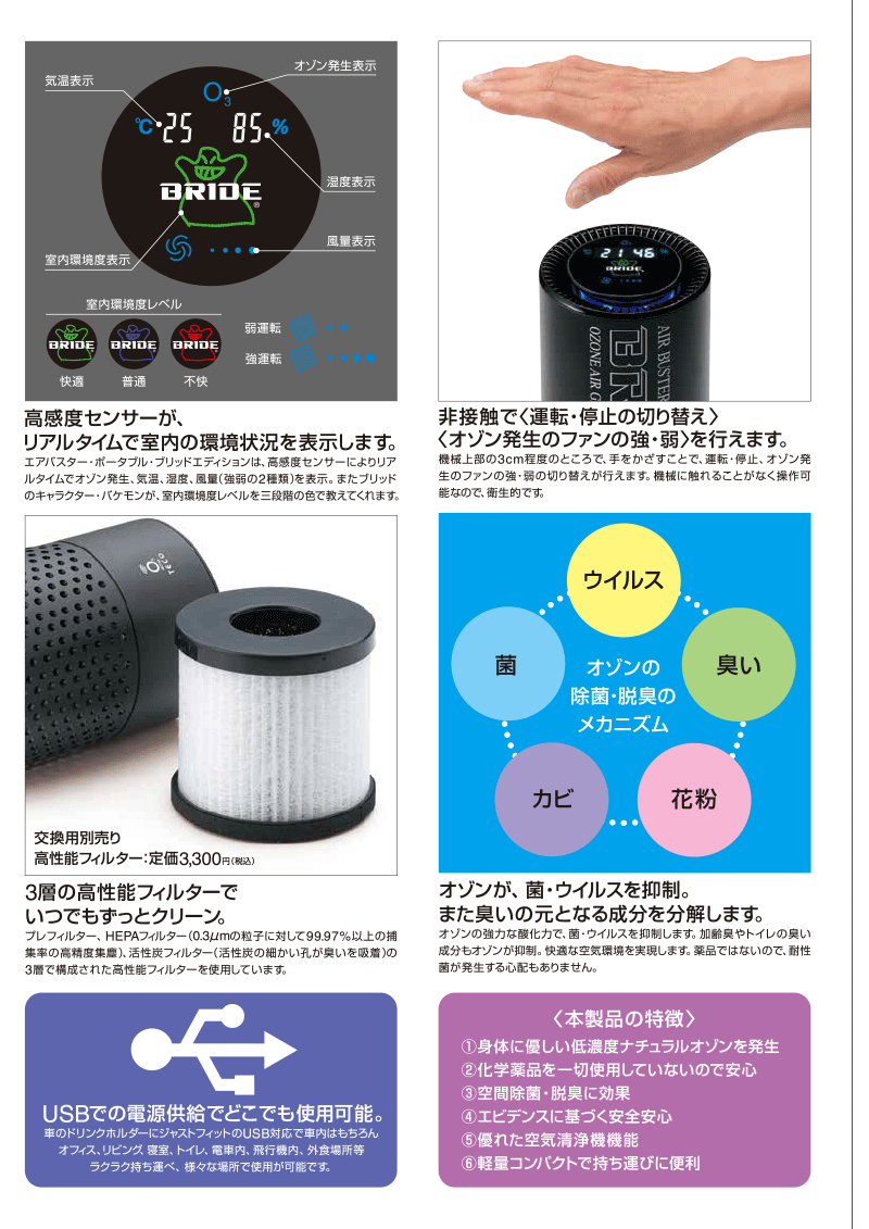 BRIDE ブリッド エアバスターポータブル BRIDEエディション ブラック