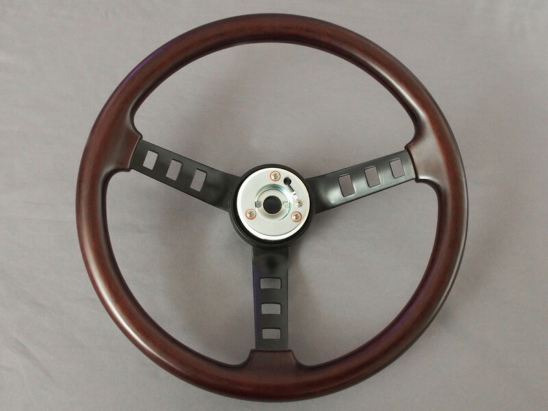 [コーリン]旧車 DATSUN/ダットサン レプリカ コンペステアリング リアルウッド(ホーンパッド無し)