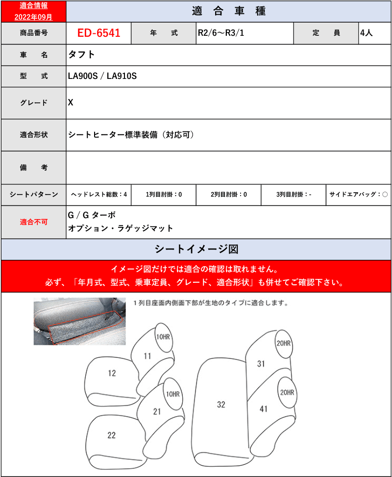 スマートスクラブス-o]LA900S_LA910S タフト•(R2/6～)用シ•ート - lab