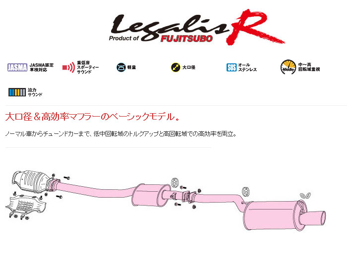 [フジツボ]MX83 クレスタ(3.0)用マフラー(レガリスR)｜シート・レール専門ユニプロ