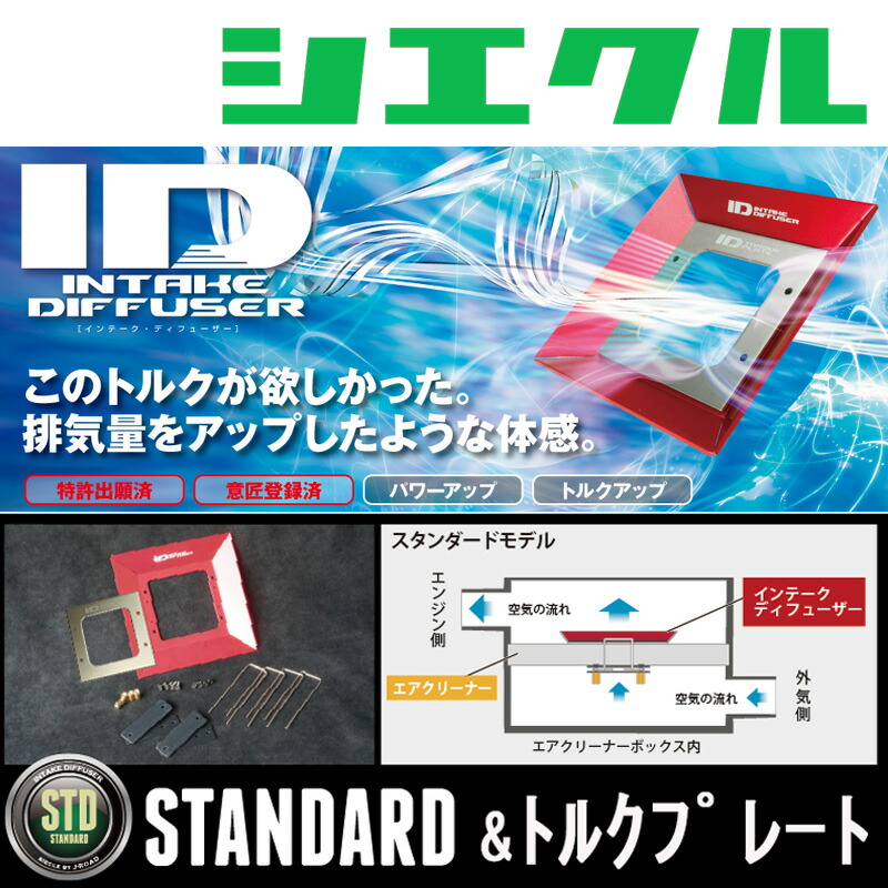 [シエクル_ID]MXPH10/15 ヤリス(M15A-FKE_R02/2ー)用スタンダード＆トルクプレートインテークディフューザー(純正エアクリーナー用)[ID-SA+TA] 9,158円