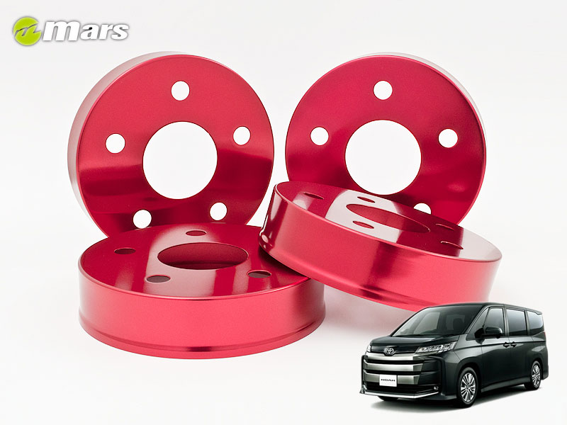 [Mars]90系 ノア・ハイブリッド(フロント＆リア)用ハブカバー(レッド)[HCT-074+HCT-078]画像