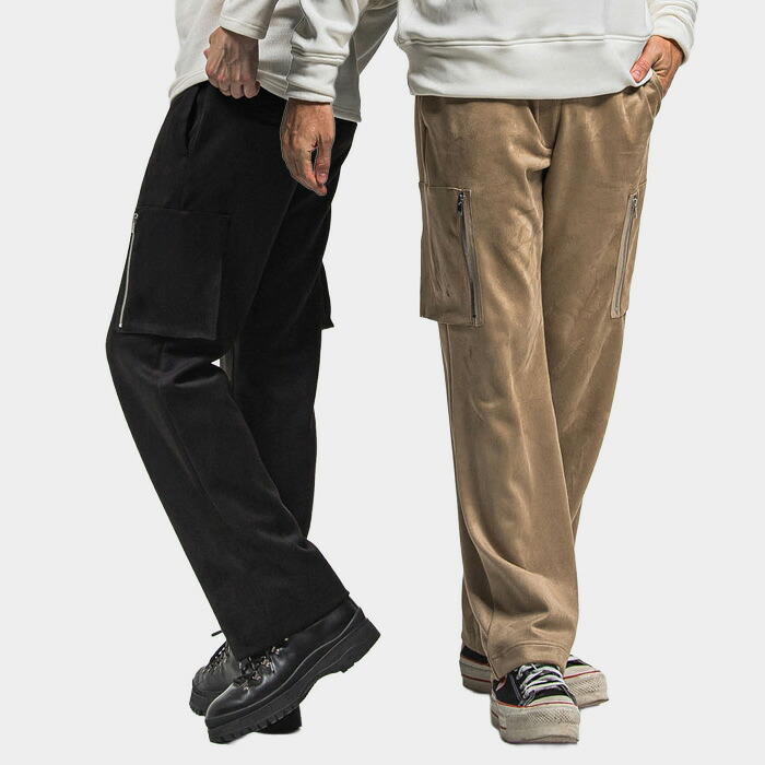 RESOUND CLOTHING リサウンドクロージング DAVID CARGO PANTS RC38-ST-040 BLACK BROWN メンズ カーゴパンツ ワイド カジュアル ミリタリー ベルトループ 立体ポケット テーパード シルエット ヴィンテージ 立体裁断 裾ゴム ドローコード 普段着 ストリート 大人 おしゃれ