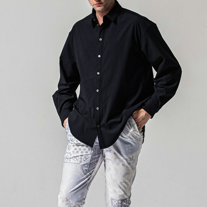 RESOUND CLOTHING リサウンドクロージング NYLON jack shirts RC39-SH-001 BLACK メンズ ナイロン シャツ 軽量 防風 ストレッチ 春 秋 羽織り カジュアル きれいめ 大人コーデ シンプル 無地 タウンユース 高機能 薄手 快適 着回し 人気 上質素材 トレンド感 都会的 機能素材