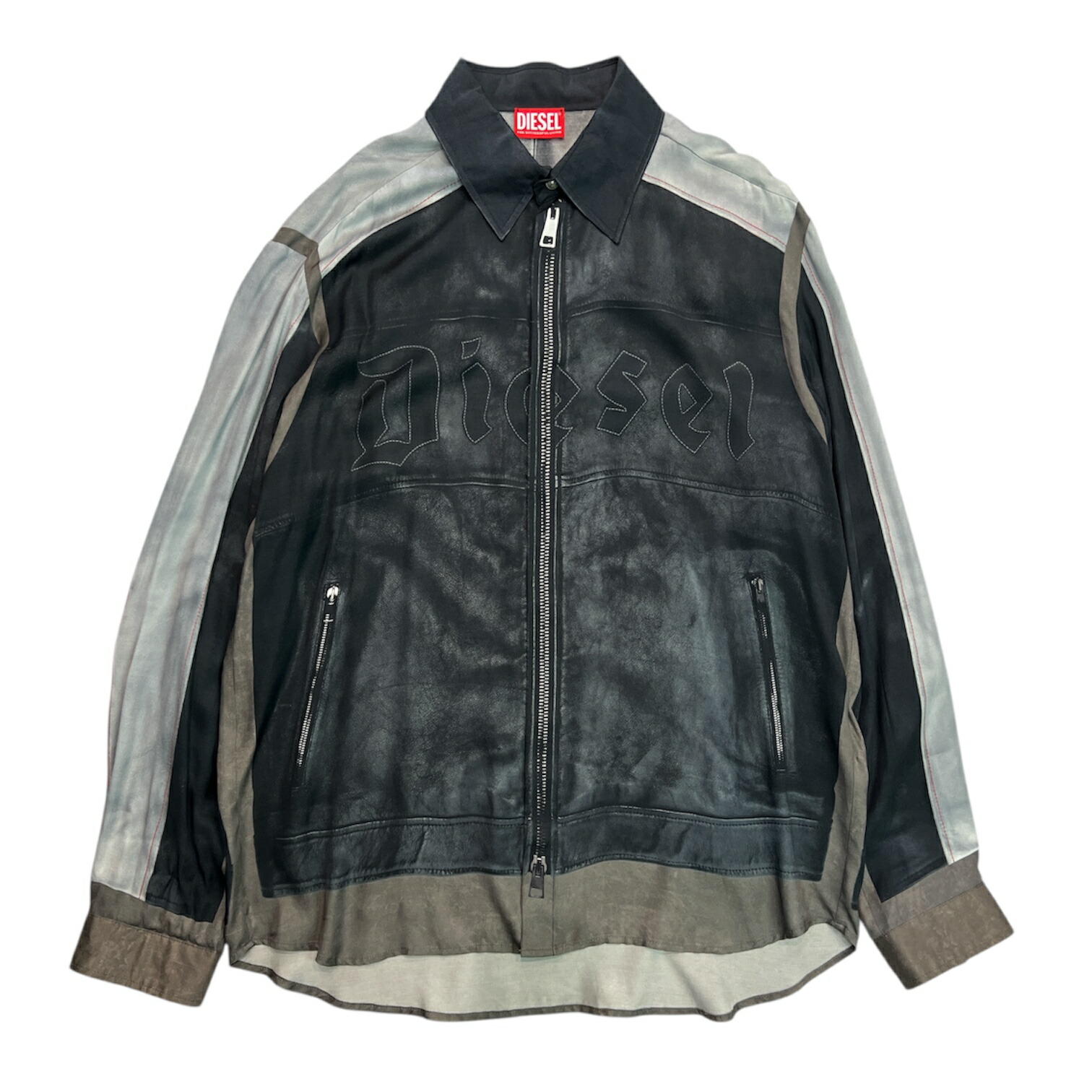 DIESEL J-Stain Short 48 ディーゼル ナイロン ジャケット DIESEL ディーゼル ナイロンジャケット J-STAIN-SHORT ブラック メンズ