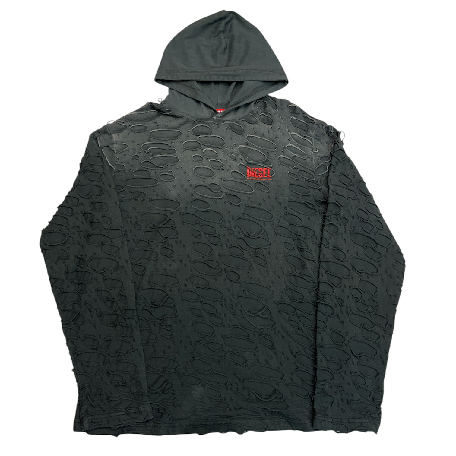 DIESEL ディーゼル A16173 プルオーバーフーディ ブラック グラフィックロゴ入り ブラック メンズ コットン100％ カジュアル｜ユニークジーンストア 33,605円