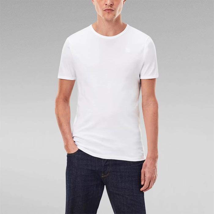 G-STAR RAW ジースターロウ D07205-124-110 Basic T-Shirt 2-Pack White ベーシックTシャツ2枚組 メンズ 2022年秋冬