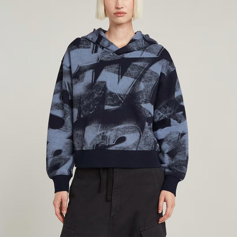 G-STAR RAW ジースターロウ D26088-D325-H317 Sprayed Letters Hoodie 青味系 レディース ティーシャツ パーカー 貨物輸送無料