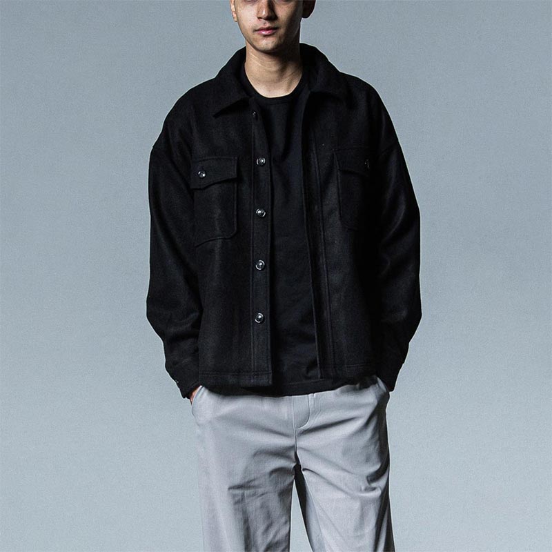 RESOUND CLOTHING リサウンドクロージング RC33-JK-005 MELTON OVER CPO ブラック メンズ アウター ジャケット 2024年秋冬 送料無料