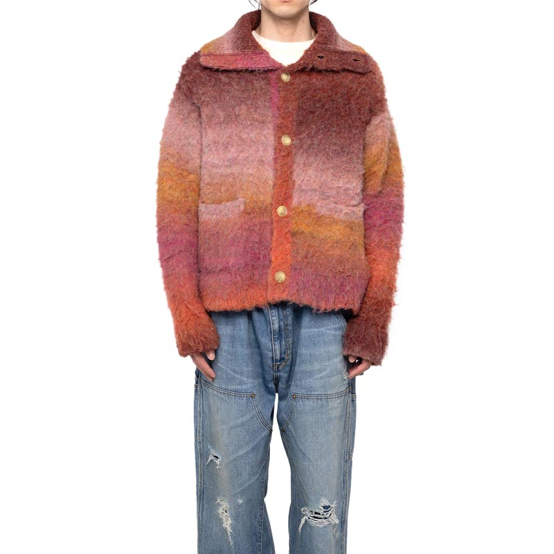 KAMIYA カミヤ G13JK048 Sailor-Collar Knit Jacket オレンジ メンズ ニット アウター カーディガン 2024年秋冬 送料無料｜ユニークジーンストア